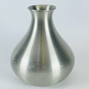 Vintage Fred Danforth Moonglow Pewter Bud Vase Made in Vermont Signed 4” Tall